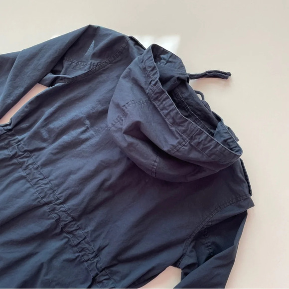 Chocolate USA Navy Blue Utility Hooded Field Jacket Gold Hardware Small - Picture 9 of 11